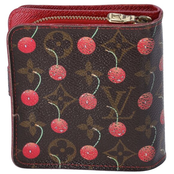 Louis Vuitton Compact Zip Bifold Wallet M95005 Monogram Cherry Canvas - Picture 2 of 7